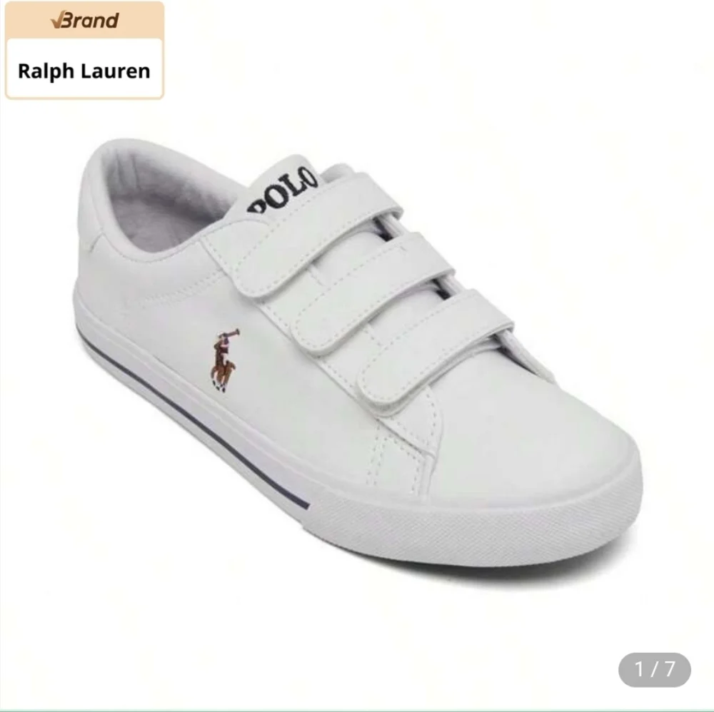 Ralph Lauren Kids White Velcro Sneakers